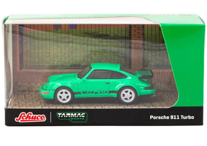 Schuco x Tarmac Works COLLAB64 Зеленый автомобиль Porsche 911 Turbo, изготовленный на заказ в масштабе 1:64