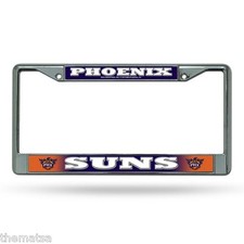 PHOENIX SUNS TEAM LOGO NBA BASKETBALL CHROME LICENSE PLATE FRAME MADE IN USA