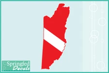 BELIZE Shaped DIVE Flag Vinyl Decal Car Truck Sticker SCUBA Diving Decal