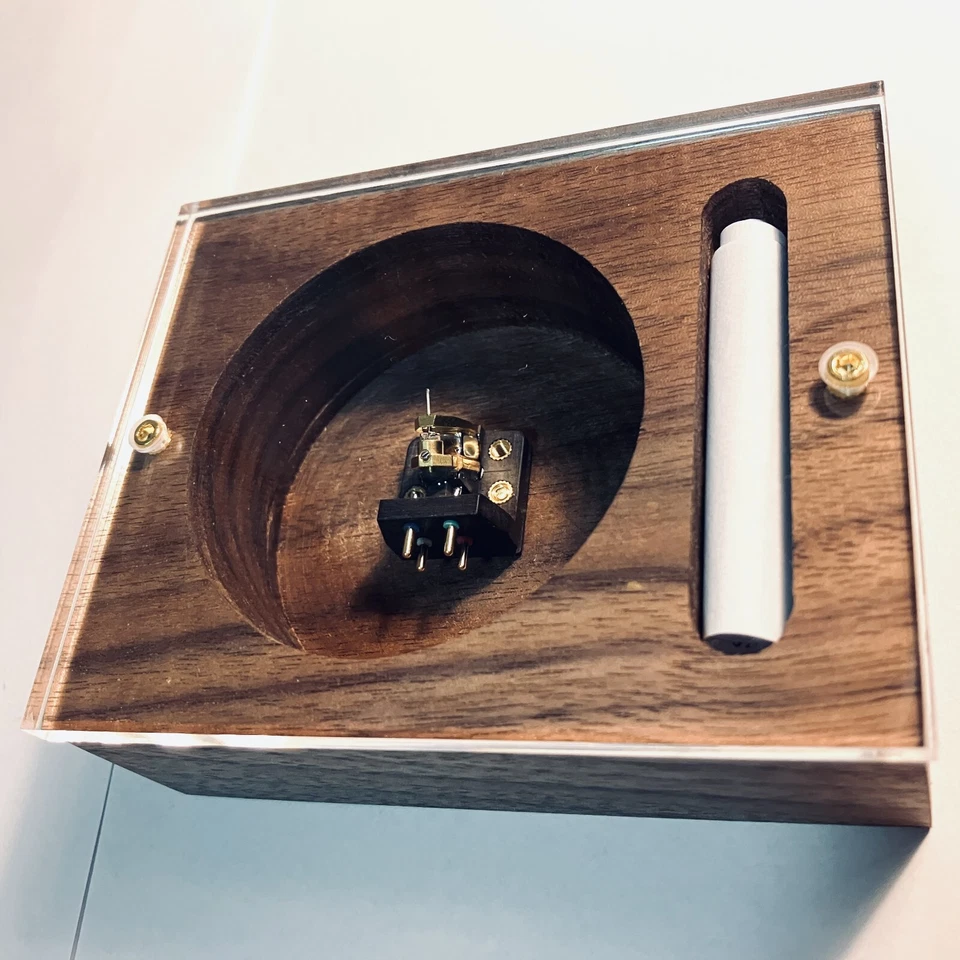 Bobina móvil MC cartucho súper elíptico diamante stylus madera maciza hecho a mano Foto 4 de 4