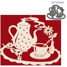 Teapot Teacup Tea Party Metal Cutting Dies Cut Die Mold Scrapbook Card Craft