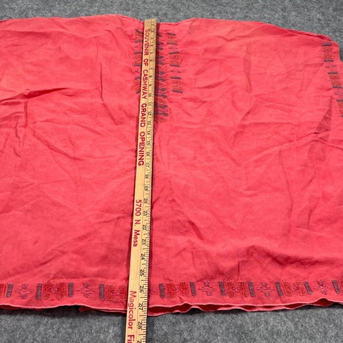 Ryan Michael Linen Fiesta Red Embroidered Poncho Blouse Women's Size Small - Picture 6 of 7