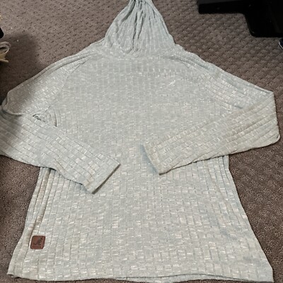 NWOT Kangol Womens Small Teal Blue Green Hooded Pullover Sweater