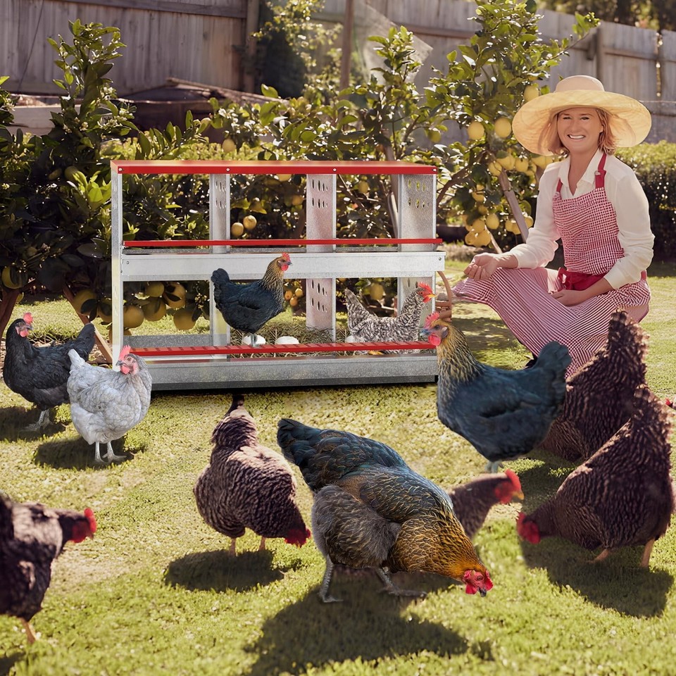 Chicken Nesting Boxes, 6 Hole Nesting Box for Chickens with Easy Egg