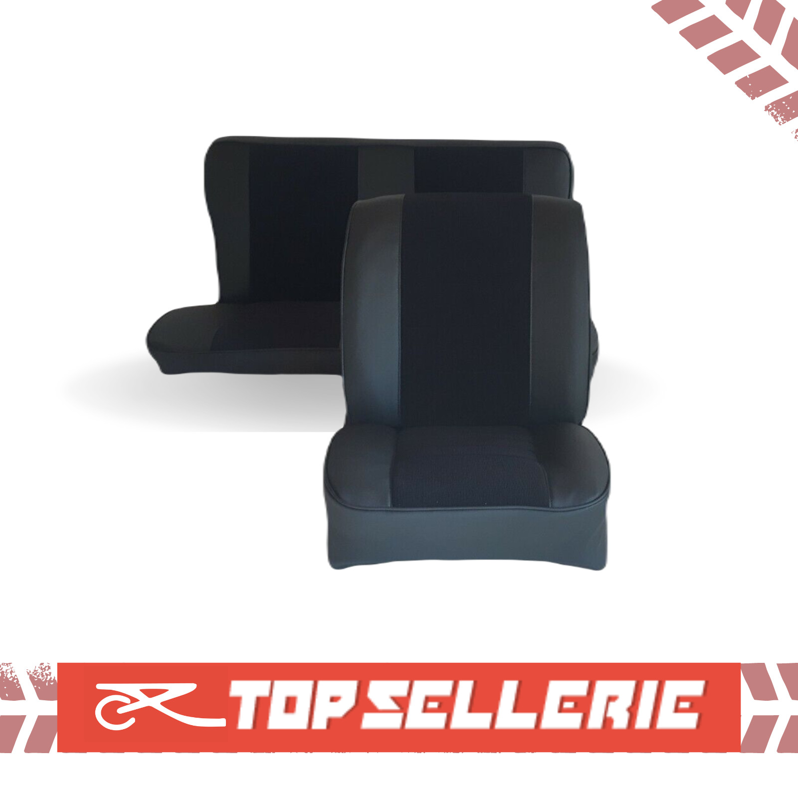 Garnitures complète Renault 4L simili noir tissu intérieur voiture ancienne