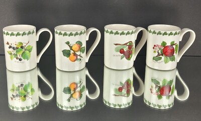 Lot 6 Mugs Portmeirion Pomona 0,28L - Céramique Anglaise, Motifs Fruits, Compatible Lave-vaisselle Micro-ondes