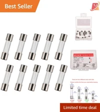 Reliable 5 Amp 125 Volt Glass Fuses, Fast-Blow Action - 10 Pack, 5x20mm