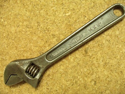 VINTAGE ''ZEREM'' GERMANY 1/2'' X 8'' DROP FORGED STEEL ADJUSTABLE END WRENCH