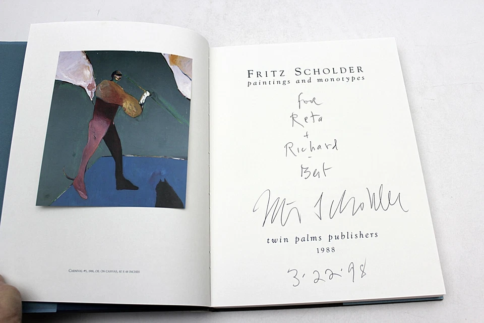 SIGNED Fritz Scholder: Paintings and Monotypes 1988 1st HB DJ Color Plates - Image 2 of 3