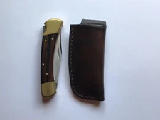 Leather sheath for 4 1/2" folding knife,brown