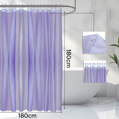 Waterproof PEVA Plastic Shower Panel Bathroom Mould Proof Curtains Curtain Panel - Picture 26 of 40