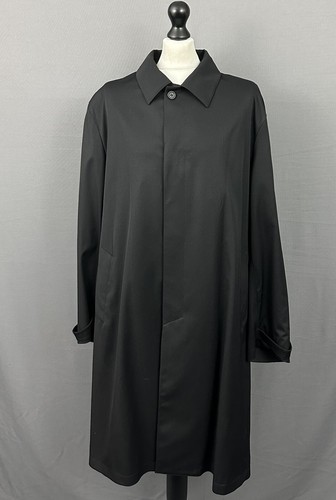 CANALI LORO PIANA COAT - Men's Size IT 56 / UK 46" Chest - Black Overcoat - Picture 19 of 24