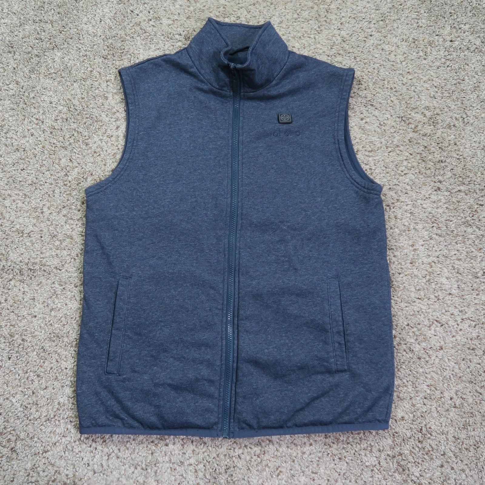 Ororo Vest Mens Medium Blue Heated Fleece Lined Full Zip Outdoor Hike No Battery