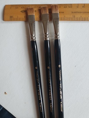 Vintage Premier P34A Zobel Größe 6 flache Pinsel Menge 3 