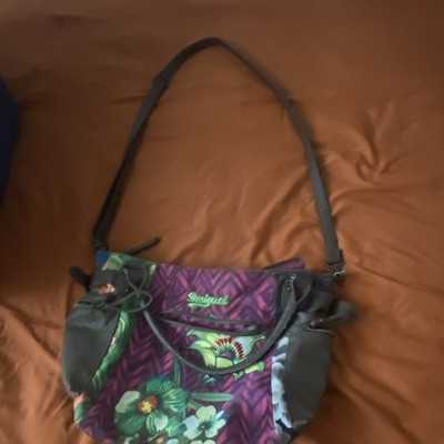 Desigual Multicolor Floral Shoulder Bag Zip Adjustable Strap Pockets