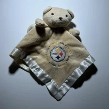 Baby Fanatic Tan White Baby Security Bear Blanket NFL Pittsburg Steelers Lovey