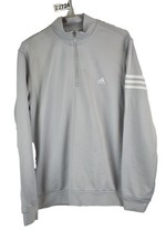 ADIDAS Grey High Neck Jumper size M Mens Climalite 1/4 Zip Golf Pullover