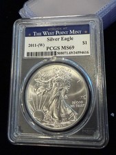 2011-W 1 Ounce American Silver Eagle Struck at West Point Mint PCGS MS69