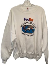 Vintage Federal Express 2X Sweatshirt Jerzees Crewneck FedEx Getting Better All