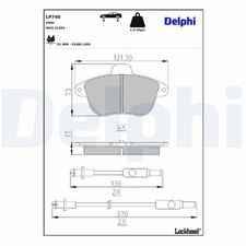 DELPHI Bremsbeläge Satz Bremsklötze für RENAULT CLIO II (BB0/1/2, CB0/1/2) LP740