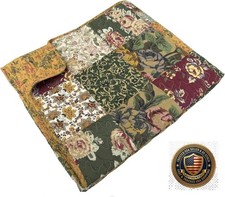 Quilted Patchwork Throw Blanket 50x60 Multicolor Antique Chic