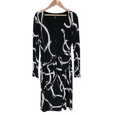 RALPH LAUREN Sweater Dress, Black, Size 2, Long Sleeves Women USED