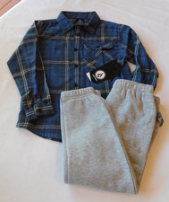 Volcom Boy's Youth 2 Piece Set Flannel Shirt Jogger Sweat Pants Size 6 NWT