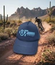 Pivot Cycles Snapback Rope Trucker Hat Cap Blue One Size Mesh Back HG Blue