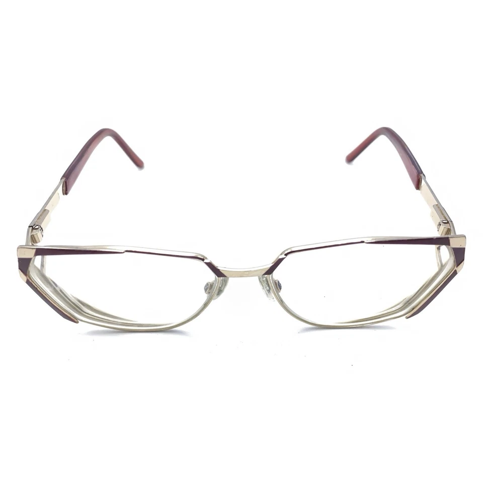 Marcos de gafas ovalados de metal rojo plateado Cazal Mod 1099 Col 001 56-15 135 Alemania Foto 3 de 4