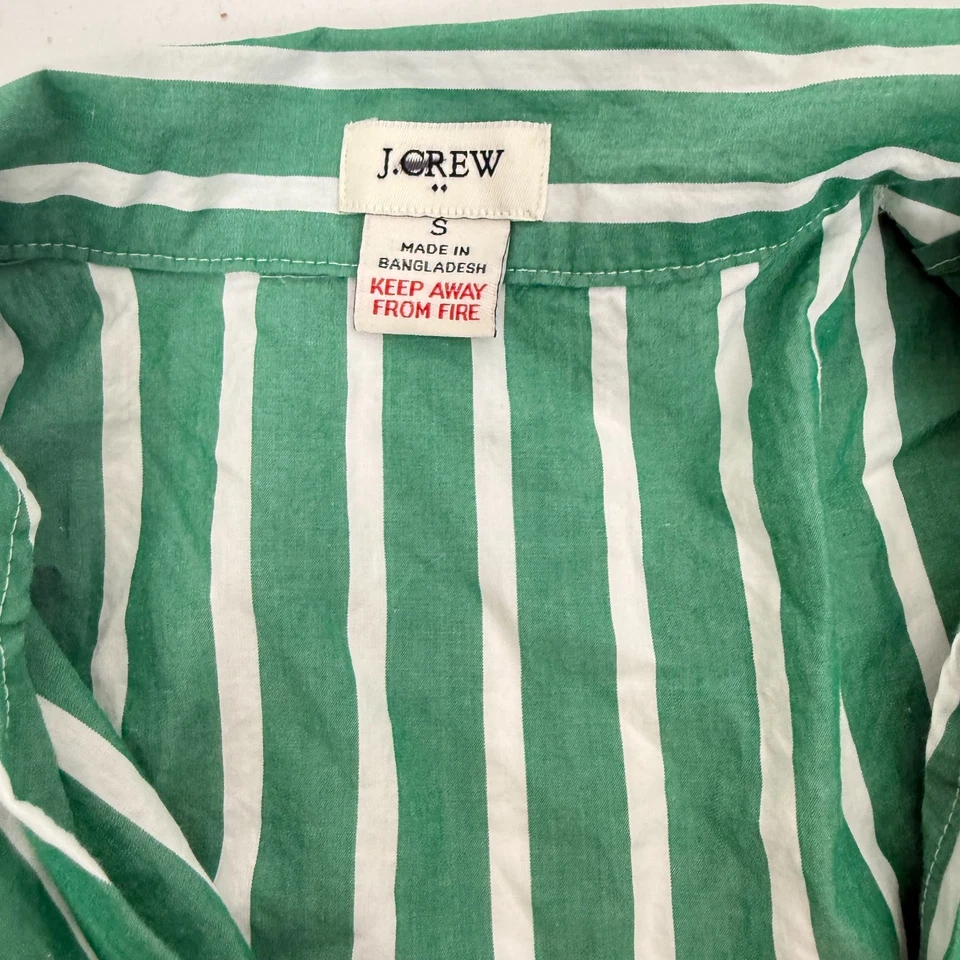 Conjunto de pijama/pantalón corto manga corta J.CREW S blanco trébol verde rayas usado en excelente estado B49 Foto 3 de 4