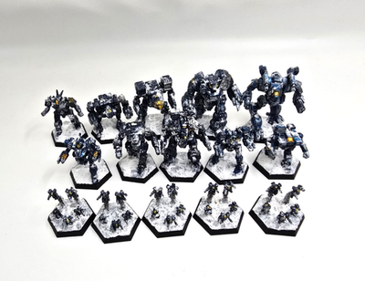 #ad BATTLETECH Clan Ghost Bear Beta Galaxy 10 Mech Lot with Elementals PRO PAINTED $300.00