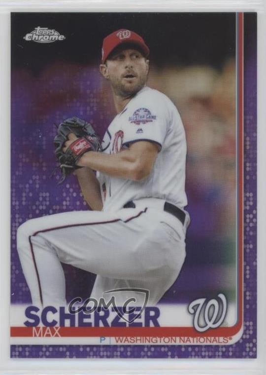 2019 Topps Chrome Purple Refractor 193/299 Max Scherzer #140 rs2