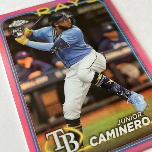 2024 Topps Chrome - Junior Caminero #213 Pink Refractor (RC) - Picture 6 of 12