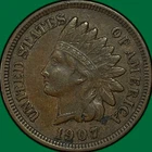 1907 Indian Head Cent Choice Extremely Fine XF+ Coin #35125