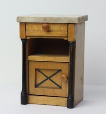 Antique German Dollhouse Biedermeier Side Marble Top Table 1:12 Miniature 1870