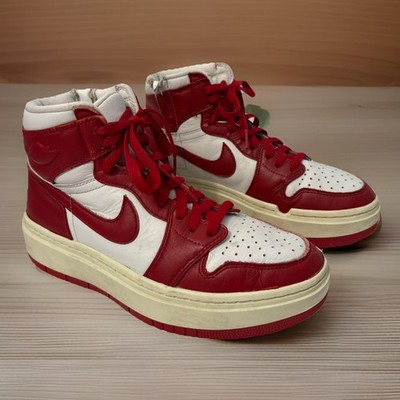 Nike Women s Air Jordan 1 Elevate High Varsity Red/White Leather Sneakers Size 9