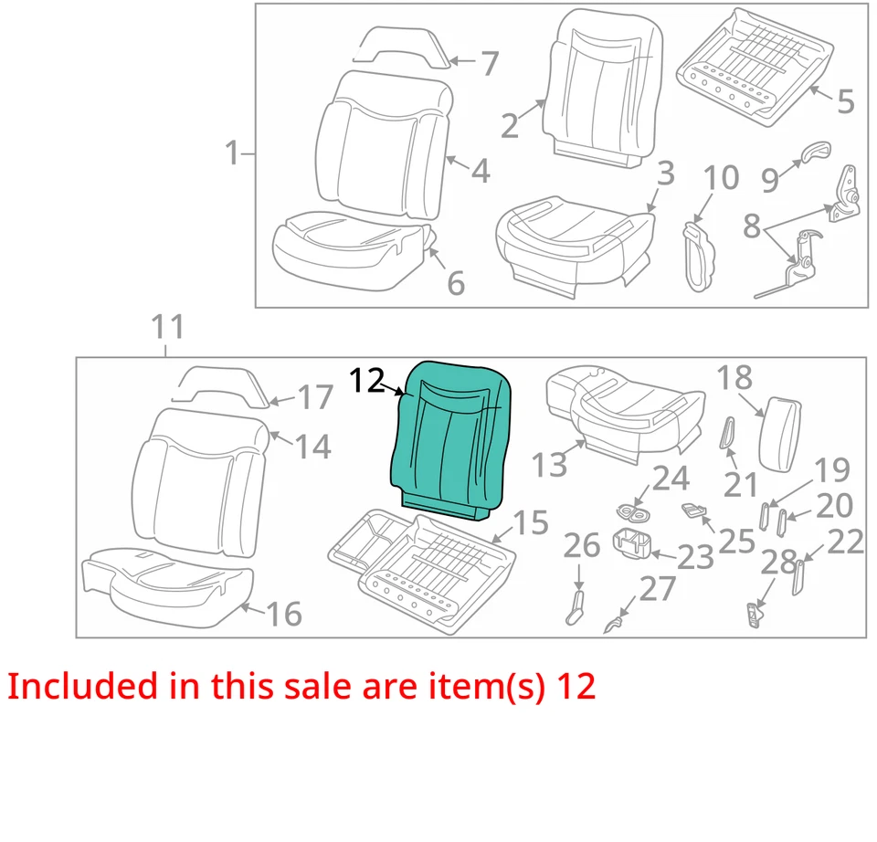 CUBIERTA GENERAL MOTORES P/ASIENTO BK CUSH GRIS 12479575 Foto 2 de 3