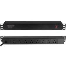 8 Outlet Rack Mount PDU Power Strip 1020J Surge Protection & 15A Overload Swi...