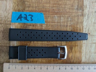 1x 20mm Uhrenarmband QUICK RELEASE Tropic Stil Diver Silikon schwarz A23