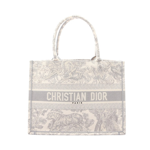 Christian Dior BOOK TOTE Tote Bag White Canvas #RCB11125