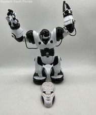 WowWee Black And White Robosapien Robot With Remote Controller Not Tested