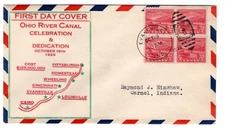 #681 Ohio River 1929 FDC - Planty #12 Harry Ioor Evansville IN