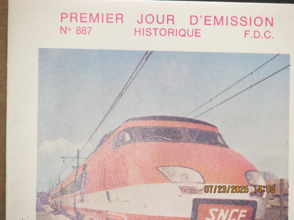 For sale is: France FDC Envelope 1974 No. 887-Turbotrain T.G.V. 001 FDC - Image 3 of 4