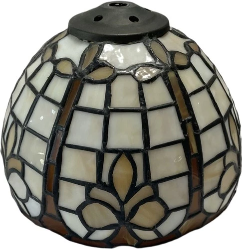 Vintage Tiffany-Style Stained Glass Lamp Shade | 7” Diameter | Spider Fitter