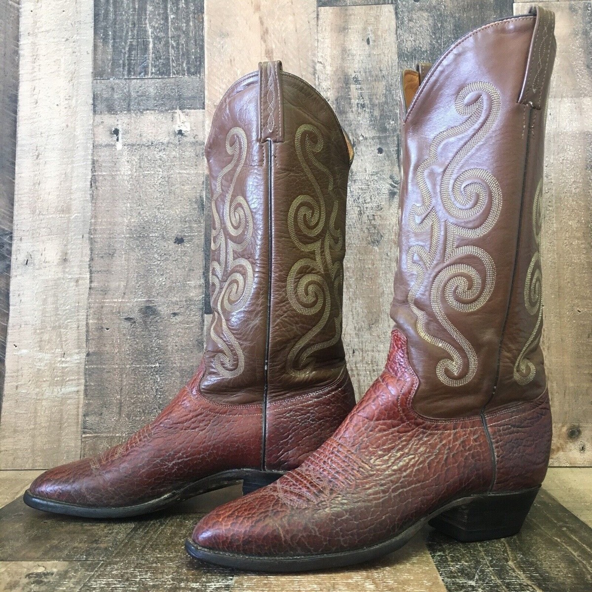 J. Chisholm ウエスタンブーツ 8 M ブラウン Vintage J Chisholm 911 Mens Sz8.5D Brown Leather Western