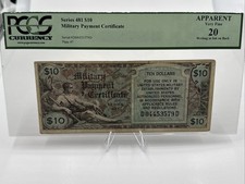 $10 Military Payment Certificate Series 481 PCGS 20