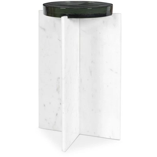 Uttermost 50209 Olina 22 X 14 inch White Marble and Glass Outdoor Accent Table - Picture 1 of 6