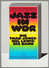 THAD JONES + MEL LEWIS – rare vintage original Cologne 1976 jazz concert poster