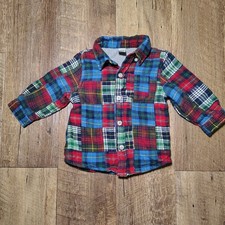 VTG Patchwork Cottagecore Hippie Boys Button Up Jacket Size 6-12 Month/T432