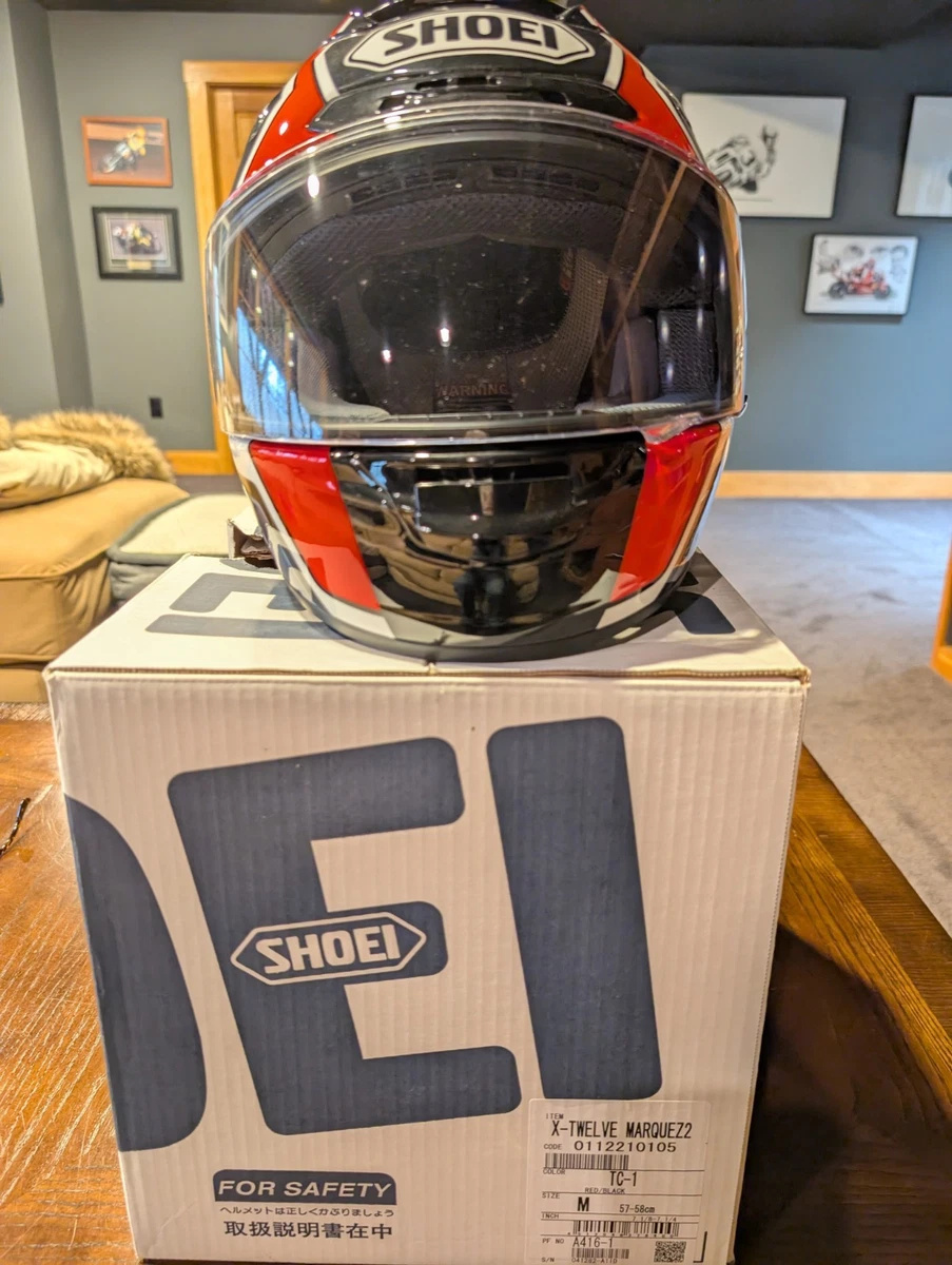SHOEI X-Twelve X12 Marquez Full Face Helmet Size M Motorcycle Gear